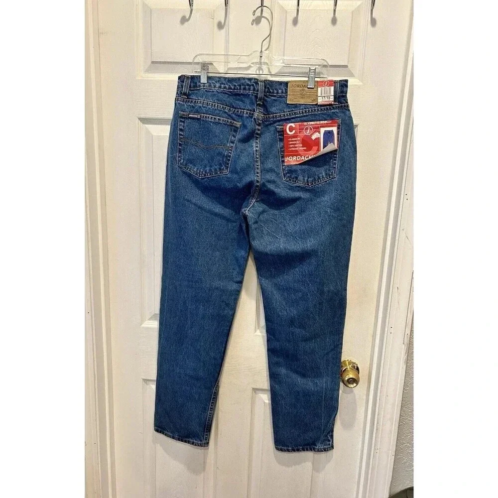 Jordache Womens Vintage High Rise Tapered Leg Jeans Medium Wash Blue‎ Size 17/18